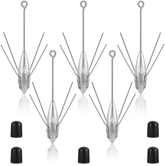 Main image of 5 Pcs Sputnik Sinker Surf Fishing Weights Fishing Equipment Long Tail Surfing Surf Casting Sinkers Spider Weights for Catfish Near Sea Ocean Ship Breakwater Large River Beach Man Gift