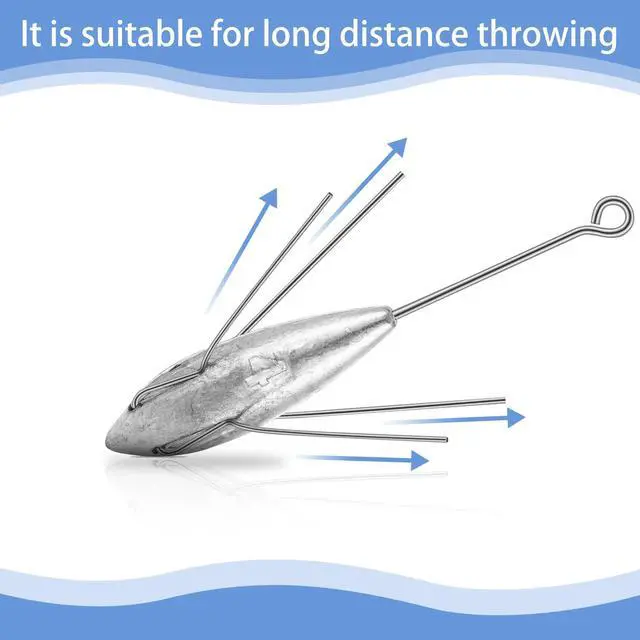 Alt view image 5 of 7 - 5 Pcs Sputnik Sinker Surf Fishing Weights Fishing Equipment Long Tail Surfing Surf Casting Sinkers Spider Weights for Catfish Near Sea Ocean Ship Breakwater Large River Beach Man Gift