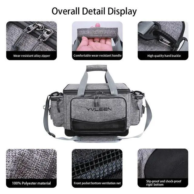 Alt view image 3 of 6 - Fishing Tackle Box Bag - Outdoor Large Fishing Tackle Storage Bag - 100% Water-Resistant Polyester Material - Fishing Tackle Bags - Suitable for 3600 3700 Tackle Box