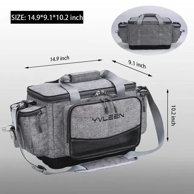 Alt view image 4 of 6 - Fishing Tackle Box Bag - Outdoor Large Fishing Tackle Storage Bag - 100% Water-Resistant Polyester Material - Fishing Tackle Bags - Suitable for 3600 3700 Tackle Box