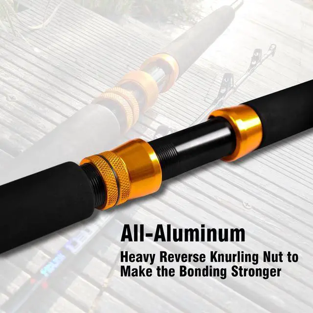 Alt view image 3 of 7 - 1-Piece/2-Piece Saltwater Offshore Heavy Trolling Rod Big Game Roller Rod Conventional Boat Fishing Pole (5 Feet 6 Inch, 30-50 lb/50-80 lb/80-120 lb)