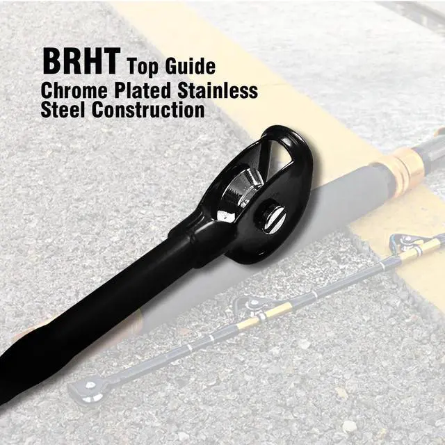 Alt view image 4 of 7 - 1-Piece/2-Piece Saltwater Offshore Heavy Trolling Rod Big Game Roller Rod Conventional Boat Fishing Pole (5 Feet 6 Inch, 30-50 lb/50-80 lb/80-120 lb)