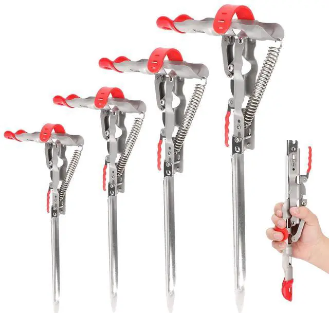 Main image of Automatic Spring Fishing Rod Holde, Stainless Steel Folding Rod Stand Ground Support Brackets Have Two Springs, Sensitivity is Adjustable and Works on Bull Sized Bluegill and UP