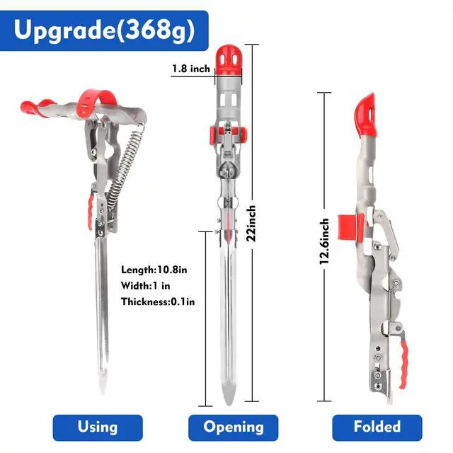 Alt view image 2 of 7 - Automatic Spring Fishing Rod Holde, Stainless Steel Folding Rod Stand Ground Support Brackets Have Two Springs, Sensitivity is Adjustable and Works on Bull Sized Bluegill and UP