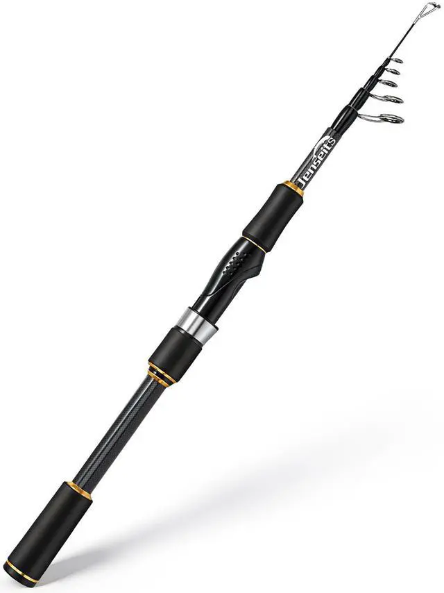 Main image of 7FT Fishing Rod, 24T Carbon Fiber Telescopic & 4-Piece Travel Rod, Spin and Cast Options, Stainless Steel Guides with Ceramic Inserts, for Bass, Trout, Catfish, Freshwater & Inshore Fishing