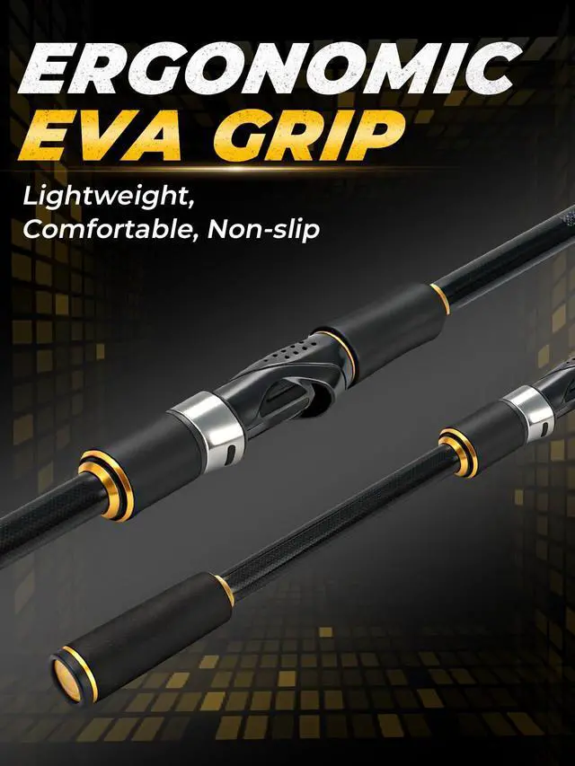 Alt view image 5 of 7 - 7FT Fishing Rod, 24T Carbon Fiber Telescopic & 4-Piece Travel Rod, Spin and Cast Options, Stainless Steel Guides with Ceramic Inserts, for Bass, Trout, Catfish, Freshwater & Inshore Fishing