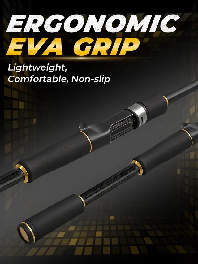 Alt view image 5 of 7 - 7FT Fishing Rod, 24T Carbon Fiber Telescopic & 4-Piece Travel Rod, Spin and Cast Options, Stainless Steel Guides with Ceramic Inserts, for Bass, Trout, Catfish, Freshwater & Inshore Fishing