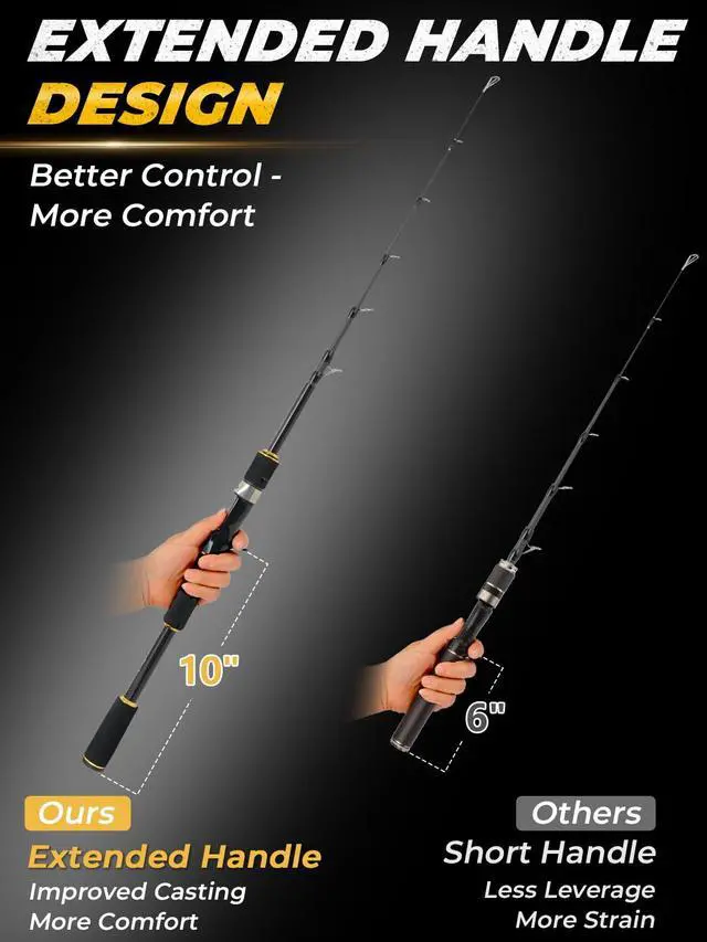 Alt view image 3 of 7 - 7FT Fishing Rod, 24T Carbon Fiber Telescopic & 4-Piece Travel Rod, Spin and Cast Options, Stainless Steel Guides with Ceramic Inserts, for Bass, Trout, Catfish, Freshwater & Inshore Fishing