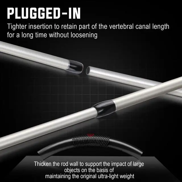 Alt view image 6 of 7 - IM7 Graphite Fishing Rod 2-Piece Casting & Spinning, Medium/Medium Heavy Power, Stainless Steel Guides with Zirconium Rings, EVA Handle & Hook Keeper for Bass, Trout, Walleye, Catfish