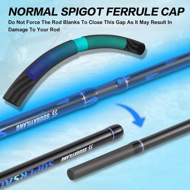Alt view image 2 of 7 - Surf Fishing Rod Portable Travel MH/H Surf Spinning Rod 4 Piece Carbon Fiber Saltwater Fishing Rod 10'/11'/12'/15'
