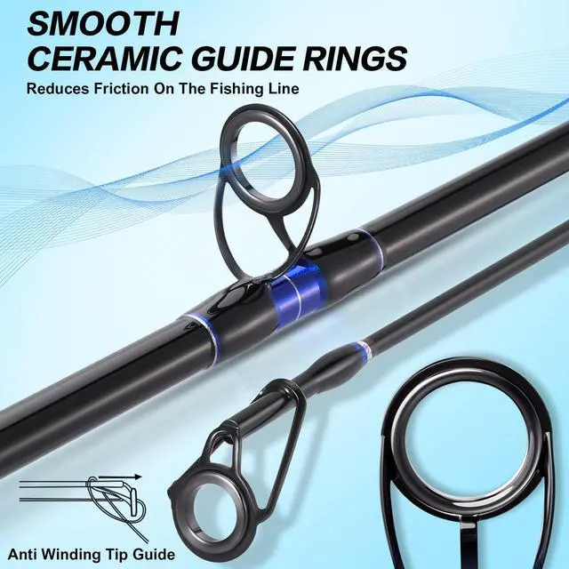 Alt view image 3 of 7 - Surf Fishing Rod Portable Travel MH/H Surf Spinning Rod 4 Piece Carbon Fiber Saltwater Fishing Rod 10'/11'/12'/15'