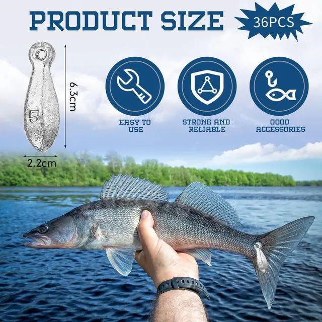 Alt view image 2 of 7 - 36 Pcs Bank Sinkers Fishing Weights Sinkers Weights for Surf Ocean Saltwater Freshwater Surf Bass Catfishing Fishing Casting Gear Tackle