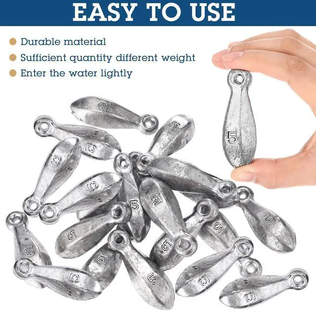 Alt view image 6 of 7 - 36 Pcs Bank Sinkers Fishing Weights Sinkers Weights for Surf Ocean Saltwater Freshwater Surf Bass Catfishing Fishing Casting Gear Tackle