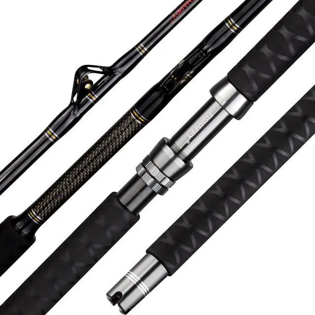 Main image of Trolling Rod Saltwater Offshore Heavy Roller Rod Bent Butt Trolling Rod Big Game Conventional Boat Fishing Pole Heavy Duty Fishing Rod