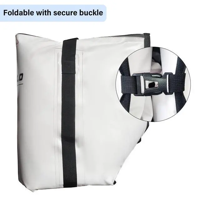 Alt view image 7 of 7 - Fish Cooler Bag 24Qt Seamless Insulation Kill Bag, Keeps Ice Cold Up to 36 Hours, Foldable & Waterproof with Rod Attachment Straps & Gear Loops, White