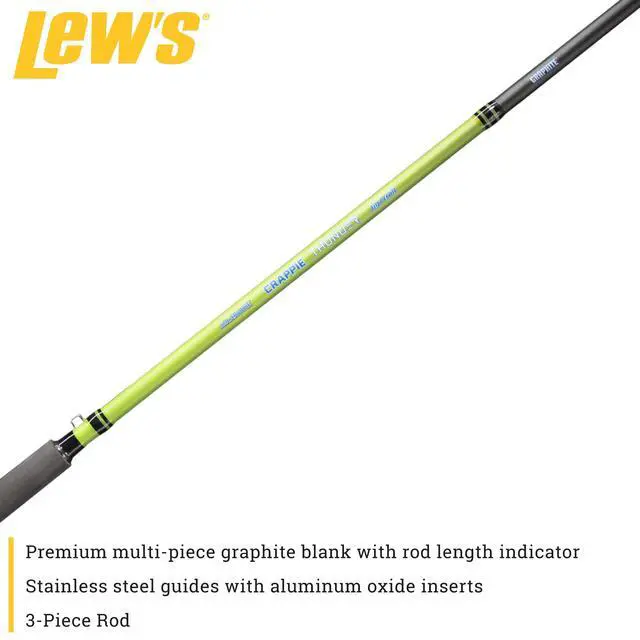 Alt view image 3 of 6 - Crappie Thunder Jigging Fishing Rod, Medium Light Power, Fast Action, Premium Multi-Piece Graphite Blank, EVA Foam Handle, Crappie Thunder Green