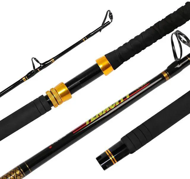 Main image of Fishing Trolling Rod - 1/2 Piece Saltwater Offshore Rod - Heavy Duty Boat Fishing Pole (30-50lbs/50-80lbs/80-120lbs)