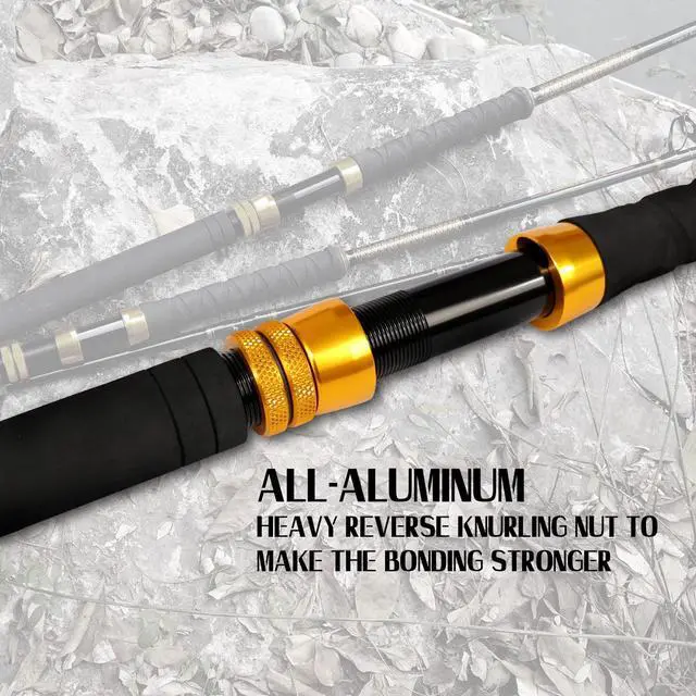 Alt view image 5 of 7 - Fishing Trolling Rod - 1/2 Piece Saltwater Offshore Rod - Heavy Duty Boat Fishing Pole (30-50lbs/50-80lbs/80-120lbs)