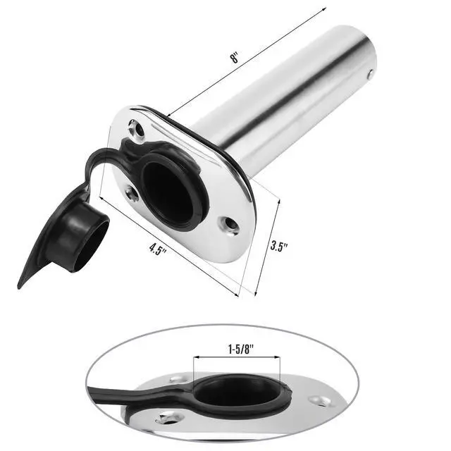 Alt view image 3 of 7 - 4Pcs Stainless Steel Rod Holders with Rubber Cap, Liner, Gasket