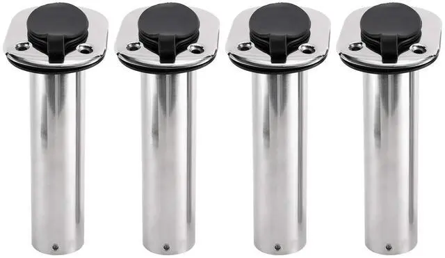 Main image of 4Pcs Stainless Steel Rod Holders with Rubber Cap, Liner, Gasket