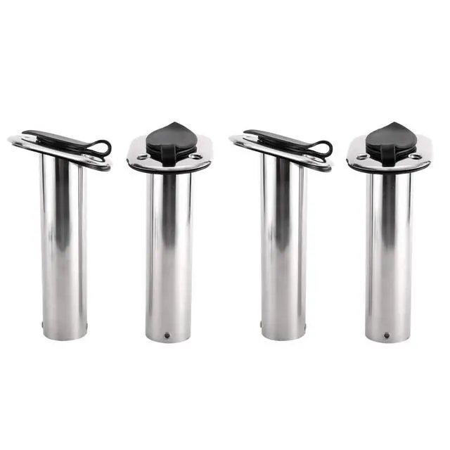 Alt view image 2 of 7 - 4Pcs Stainless Steel Rod Holders with Rubber Cap, Liner, Gasket