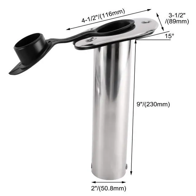 Alt view image 3 of 7 - 4Pcs Stainless Steel Rod Holders with Rubber Cap, Liner, Gasket