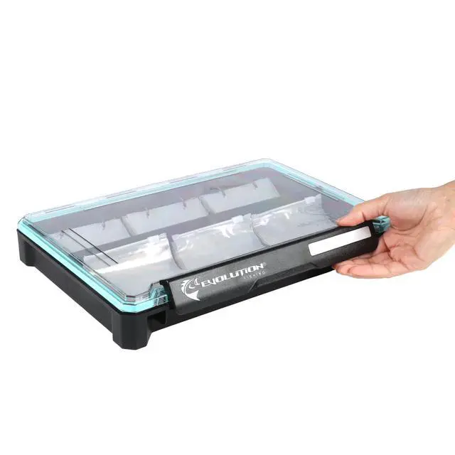 Alt view image 7 of 7 - Evolution Fishing BallistiX Blade Runner Tackle Tray - Waterproof, Spinnerbait & Buzzbait Storage, 30 Rust-Resistant Baggies, 6 Sections, Fits 3700 Tackle Box, QuikLatch
