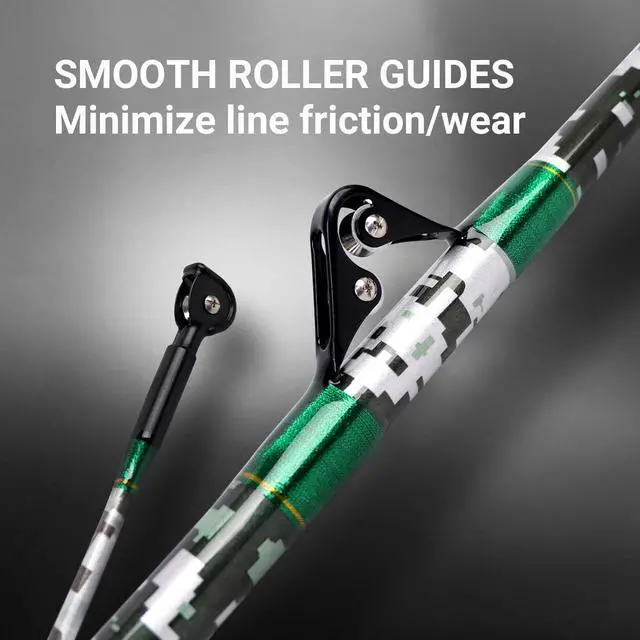 Alt view image 2 of 7 - 2-Piece Trolling Fishing Rod, Saltwater Roller Rod, Portable Big Game Rod(56/6/7)