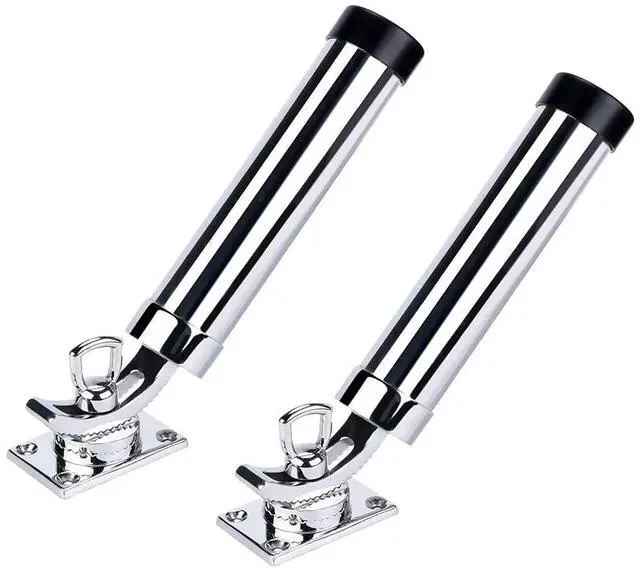 Main image of Made Set of 2 Fishing Rod Holder, 316 Stainless Steel Adjustable Fishing Pole Holder, Marine Deck Mount Trolling Rod Holder for Boat Ship Yacht