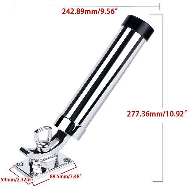 Alt view image 2 of 7 - Made Set of 2 Fishing Rod Holder, 316 Stainless Steel Adjustable Fishing Pole Holder, Marine Deck Mount Trolling Rod Holder for Boat Ship Yacht