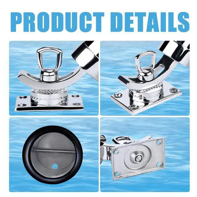 Alt view image 4 of 7 - Made Set of 2 Fishing Rod Holder, 316 Stainless Steel Adjustable Fishing Pole Holder, Marine Deck Mount Trolling Rod Holder for Boat Ship Yacht
