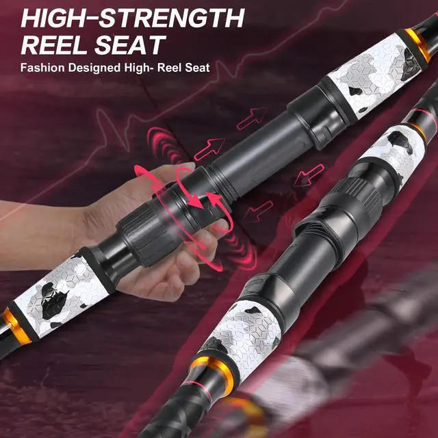 Alt view image 6 of 7 - Surf Fishing Rod Portable Travel MH/H Surf Spinning Rod 4 Piece Carbon Fiber Saltwater Fishing Rod 10'/11'/12'/15'