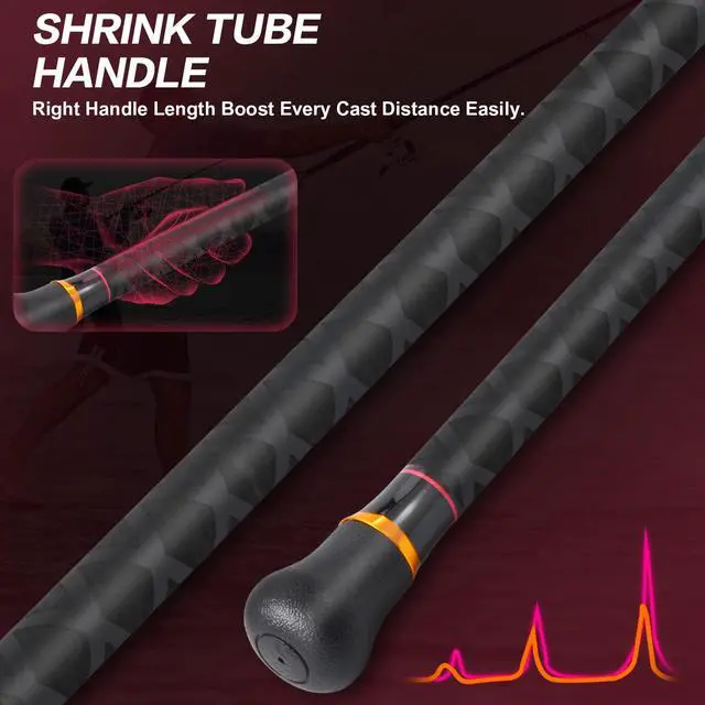 Alt view image 4 of 7 - Surf Fishing Rod Portable Travel MH/H Surf Spinning Rod 4 Piece Carbon Fiber Saltwater Fishing Rod 10'/11'/12'/15'