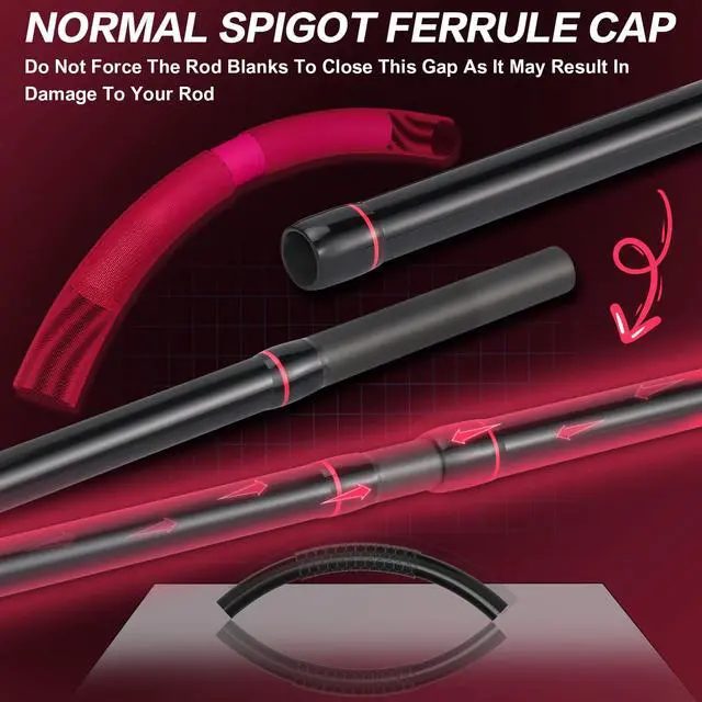 Alt view image 2 of 7 - Surf Fishing Rod Portable Travel MH/H Surf Spinning Rod 4 Piece Carbon Fiber Saltwater Fishing Rod 10'/11'/12'/15'