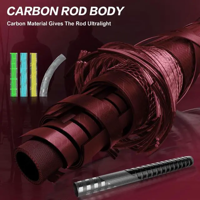 Alt view image 7 of 7 - Surf Fishing Rod Portable Travel MH/H Surf Spinning Rod 4 Piece Carbon Fiber Saltwater Fishing Rod 10'/11'/12'/15'