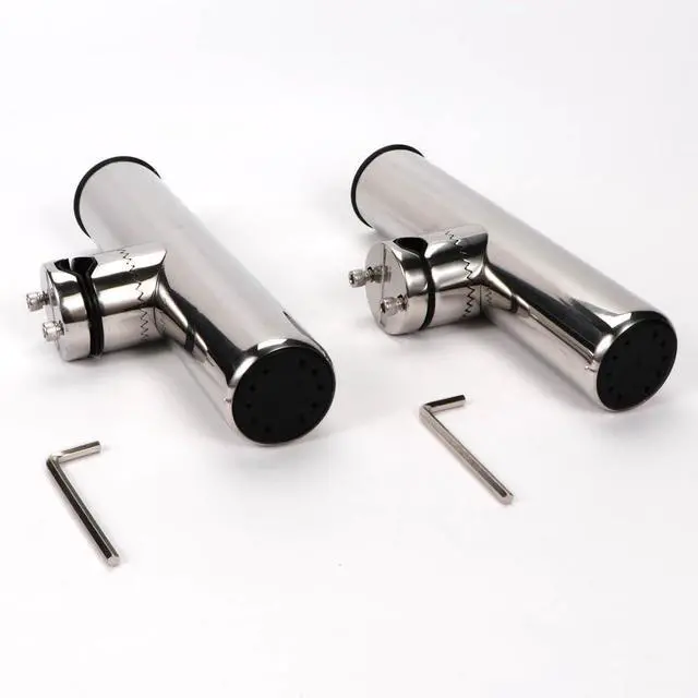 Alt view image 6 of 6 - 2PCS Stainless Tournament Style Clamp on Fishing Rod Holder for Rails 7/8" to 1", Rail Mount Rod Holder