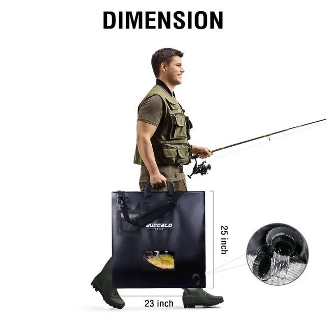 Alt view image 7 of 7 - Fish Tournament Weigh in Bag for Bass Fishing, Heavy Duty Fish Bag for Caught Fish Waterproof,Leakproof,Puncture Resistant