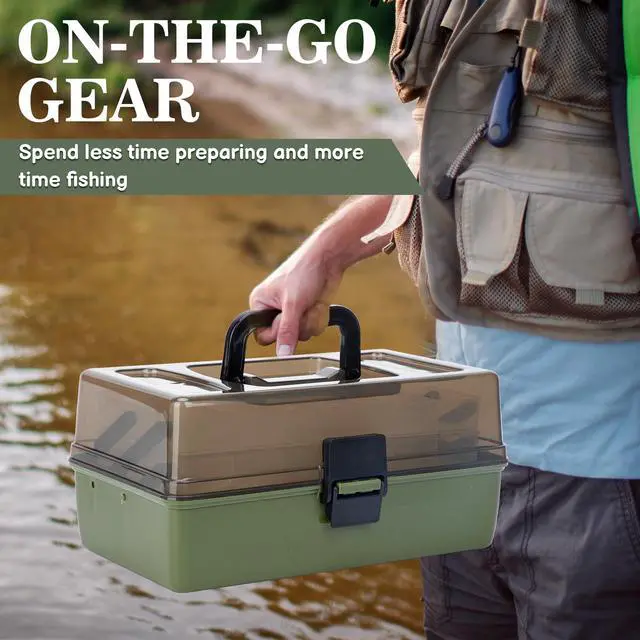 Alt view image 5 of 7 - 3 Layers Fishing Tackle Box with Tackle Included, 475 Pcs Fishing Lures Kit,Include Crankbaits Weights Hooks and other Accessories,Fishing Lure Bait Gear Kit,Gift for Men