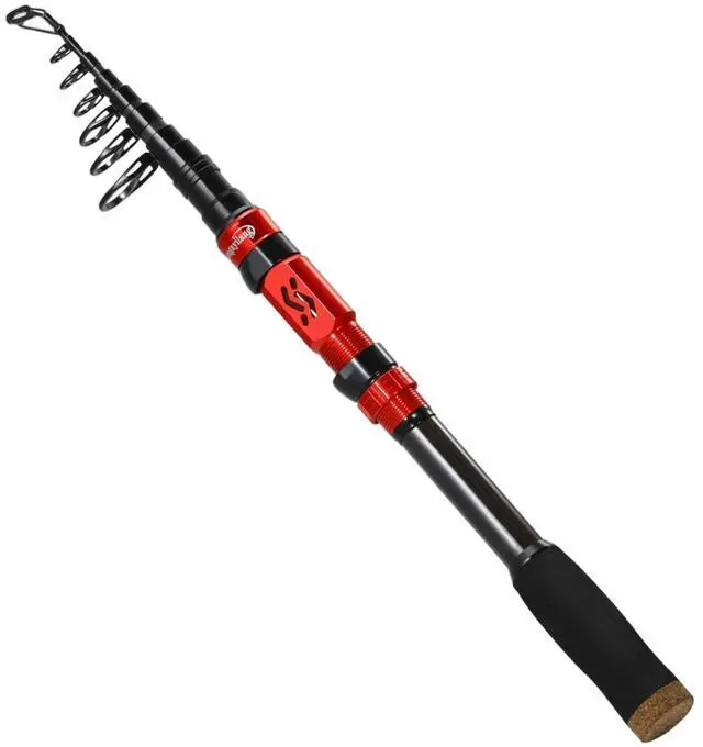 Main image of Portable Telescopic Fishing Rod with Carbon Fiber Material and Precision Carved Reel Seat - Suitable for Saltwater and Freshwater Fishing