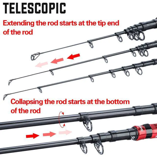 Alt view image 7 of 7 - Portable Telescopic Fishing Rod with Carbon Fiber Material and Precision Carved Reel Seat - Suitable for Saltwater and Freshwater Fishing