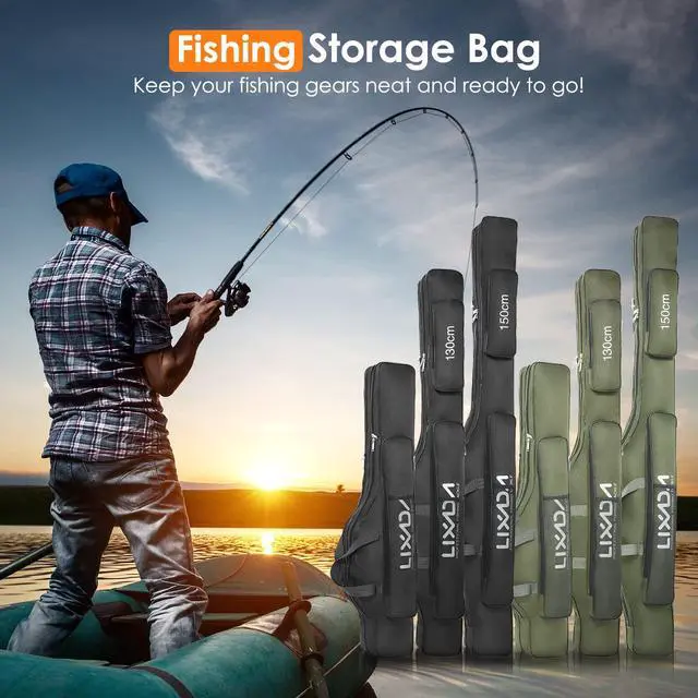 Alt view image 2 of 7 - Fishing Rod Case, Portable Folding Fishing Rod Case Fishing Pole Reel Storage Bag Fishing Gears Organizer