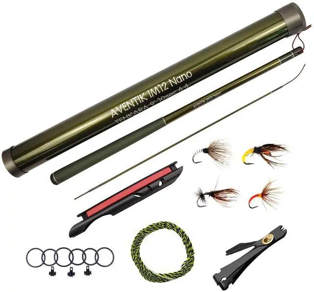 Main image of Aventik Tenkara Rods Pro IM12 Nano 6:4 Action Mini Sizes All Water Conditions Quality Carbon Tube Packing, Extra Spare Sections Included, Tenkara Fly Rods