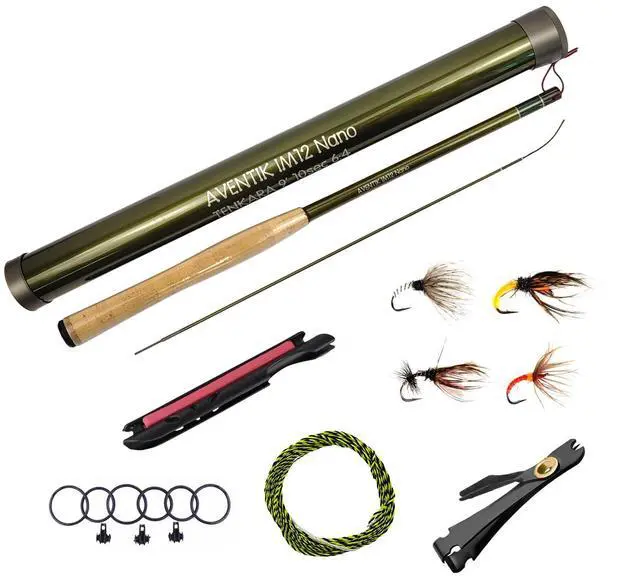 Main image of Aventik Tenkara Rods Pro IM12 Nano 6:4 Action Mini Sizes All Water Conditions Quality Carbon Tube Packing, Extra Spare Sections Included, Tenkara Fly Rods