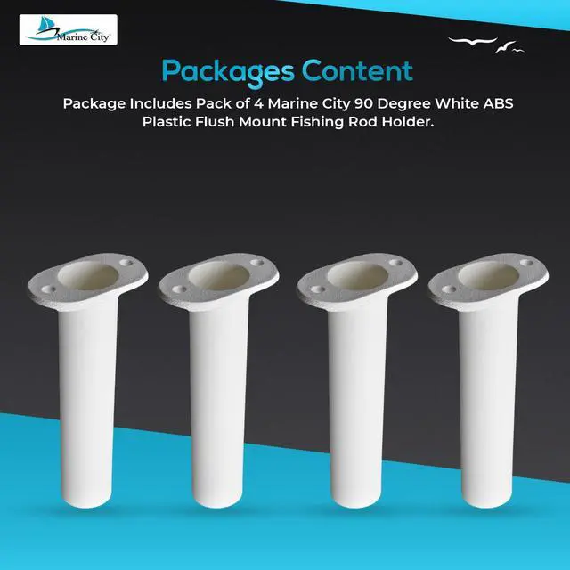 Alt view image 7 of 7 - Flush Mount Fishing Rod Holder, 90 Degree ABS Plastic, for Boats, Kayaks, Yachts