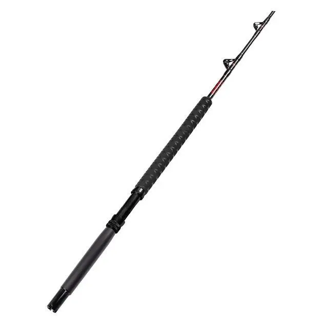 Alt view image 2 of 6 - Saltwater Fishing Trolling Rod 1-Piece Heavy Duty Roller Rod Big Game Conventional Boat Fishing Pole with Roller Guides (50-80lb/80-120lb/120-200lb)