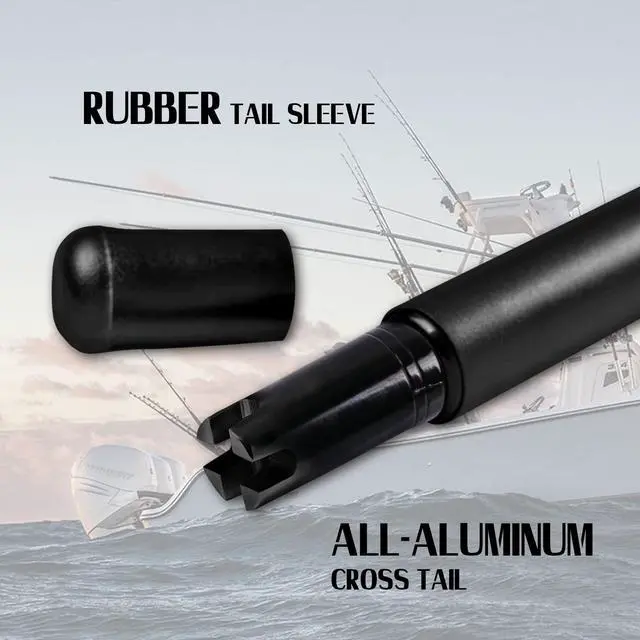Alt view image 5 of 6 - Saltwater Fishing Trolling Rod 1-Piece Heavy Duty Roller Rod Big Game Conventional Boat Fishing Pole with Roller Guides (50-80lb/80-120lb/120-200lb)