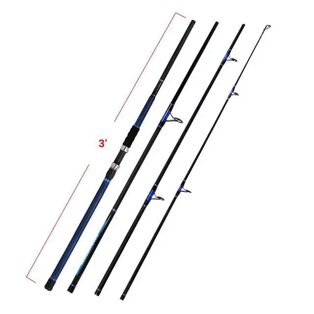 Alt view image 6 of 7 - Surf Fishing Rod Carbon Surf Spinning Rod Portable Travel Saltwater Beach Blue Surf Rod with SuperPolymer Handle 8'6"/9'/10'/12'/15'