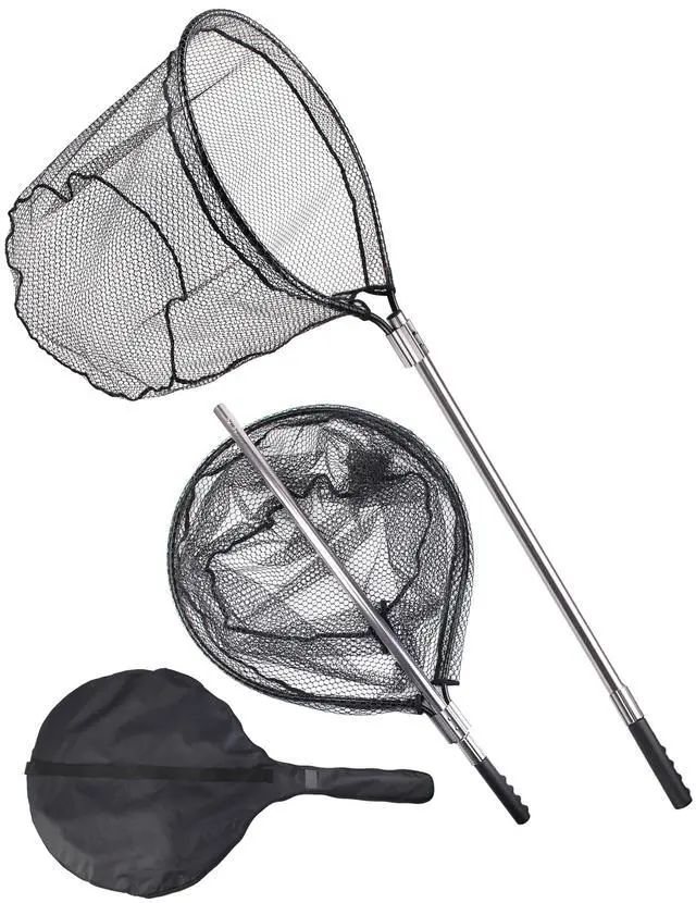Main image of 94" Telescopic Fishing Landing Net - Heavy-Duty Aluminum Handle with Non-Snag Rubber Coated Mesh, Extra Large Fishing Net for Saltwater Boat Fishing