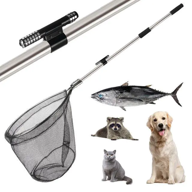 Alt view image 2 of 7 - Dog Catch Net Pole, Animal Catching Net, Wildlife Control Tool, Large Fish Landing Net for Chicken Raccoon Duck Goose Bird Skunk Bat Raccoon Guinea Fowl Feral Cat Pigeon Tuna Goat - Heavy Duty