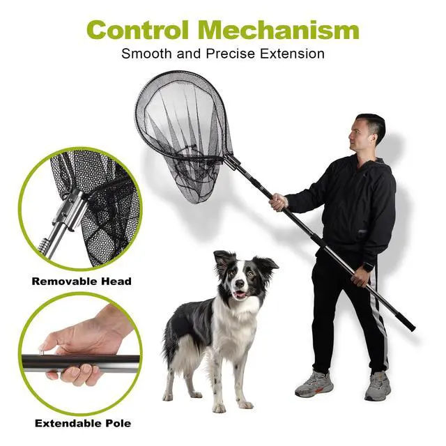 Alt view image 4 of 7 - Dog Catch Net Pole, Animal Catching Net, Wildlife Control Tool, Large Fish Landing Net for Chicken Raccoon Duck Goose Bird Skunk Bat Raccoon Guinea Fowl Feral Cat Pigeon Tuna Goat - Heavy Duty